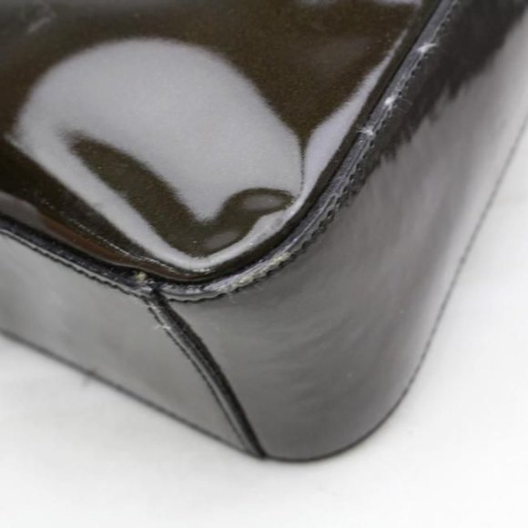 Prada Asymmetrical Brown Patent Leather Hobo Style Shoulder Bag - Picture 6 of 9